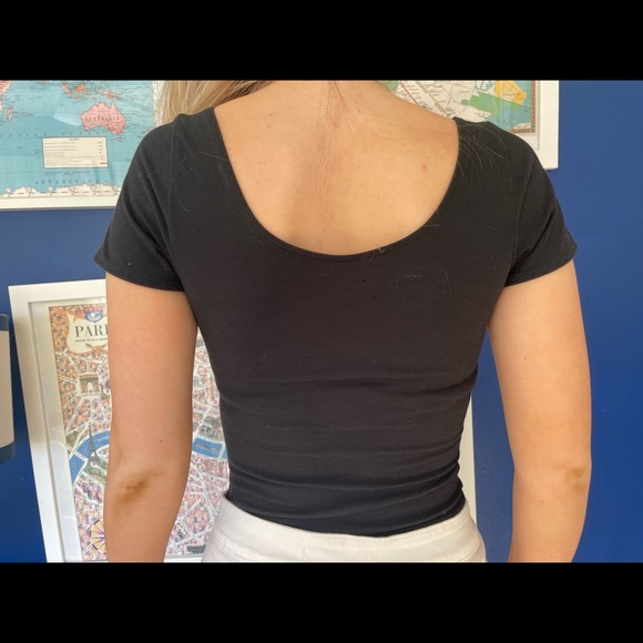 Black bodysuit with a square neck - Picture 2 of 2